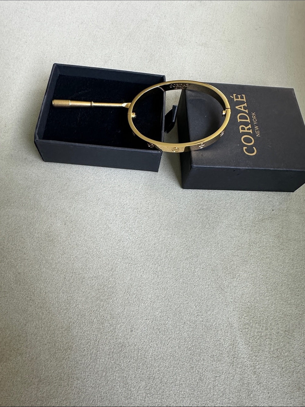 Gold Bracelet Cuff - Sleek Hinged Design